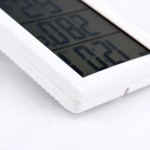 Digital thermometer and hygrometer, alarm clock, with sensor, white color